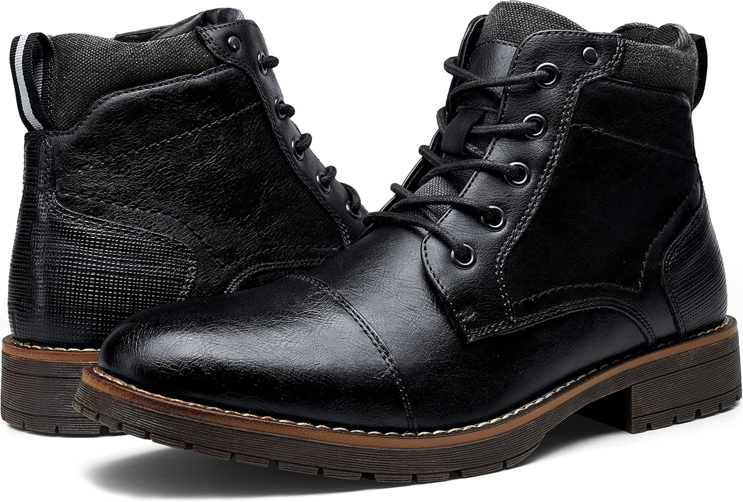 image:imageVostey Mens Boots Boots for Men Casual Boots Motorcycle Combat Ankle Dress Boots MensBlack 8079