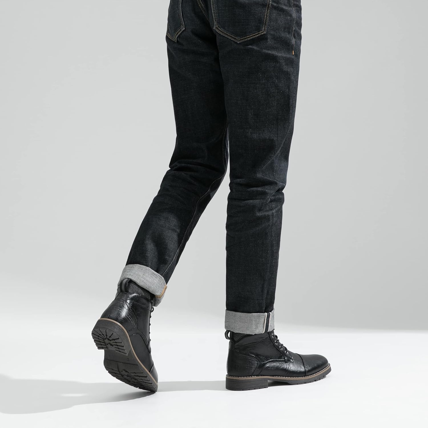 image:imageVostey Mens Boots Boots for Men Casual Boots Motorcycle Combat Ankle Dress Boots MensBlack 8079
