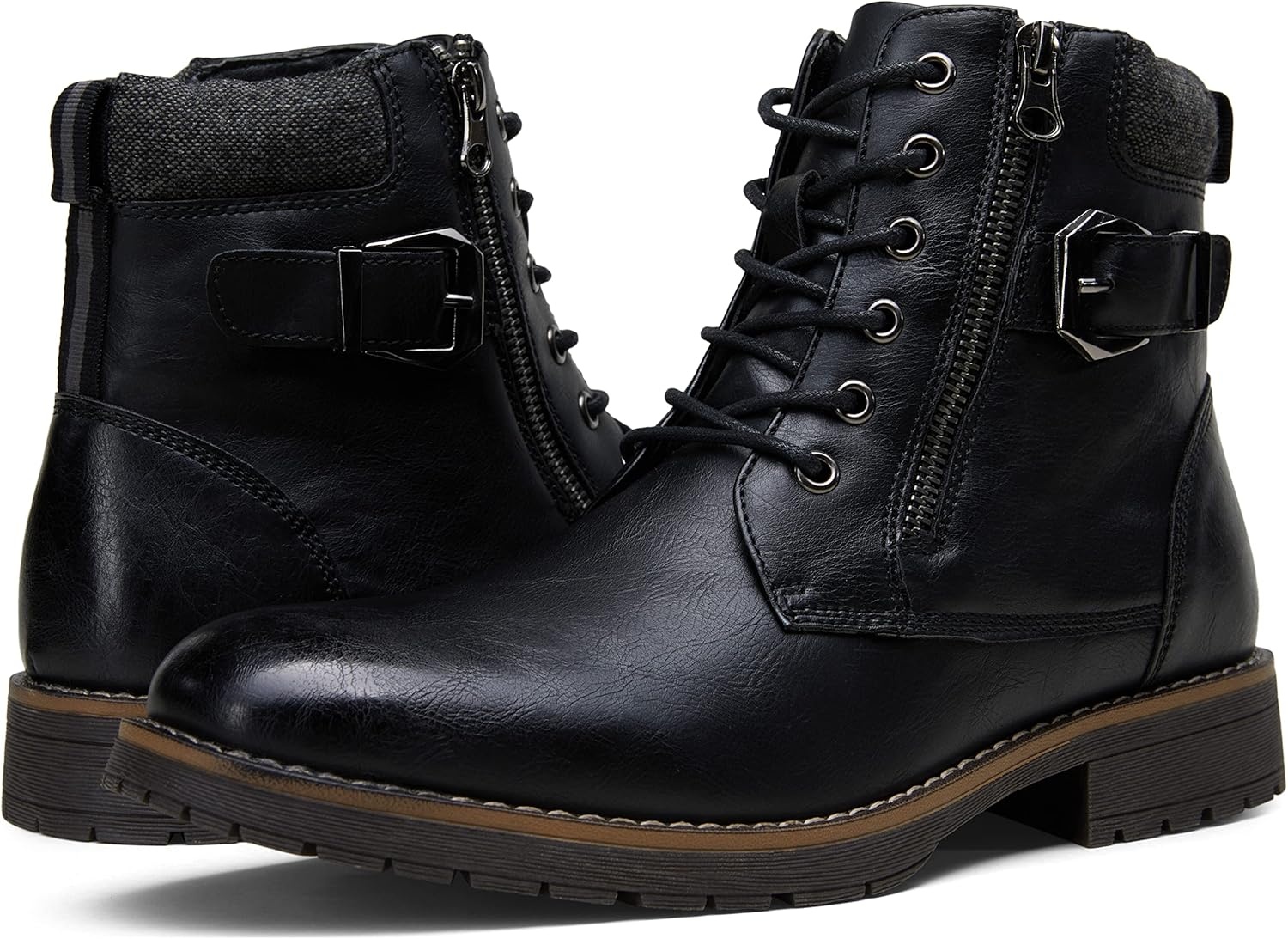 image:imageVostey Mens Boots Boots for Men Casual Boots Motorcycle Combat Ankle Dress Boots MensBlack 8080