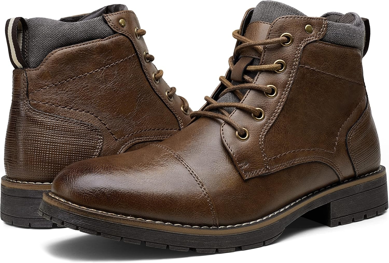 image:imageVostey Mens Boots Boots for Men Casual Boots Motorcycle Combat Ankle Dress Boots MensBrown 8079