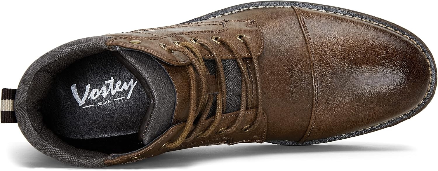 image:imageVostey Mens Boots Boots for Men Casual Boots Motorcycle Combat Ankle Dress Boots MensBrown 8079