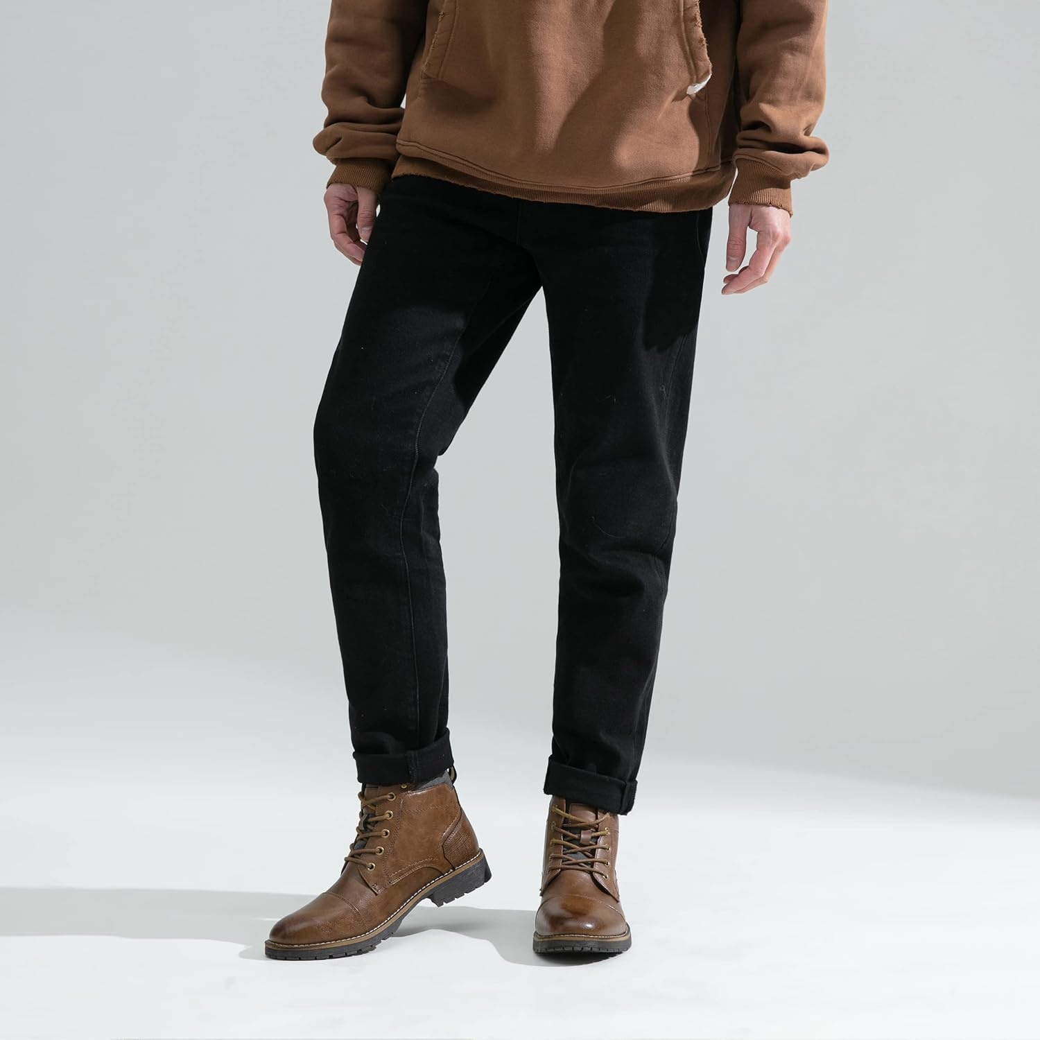 image:imageVostey Mens Boots Boots for Men Casual Boots Motorcycle Combat Ankle Dress Boots MensBrown 8079