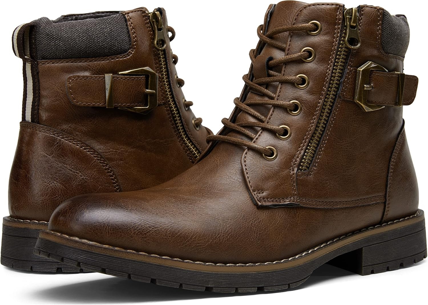image:imageVostey Mens Boots Boots for Men Casual Boots Motorcycle Combat Ankle Dress Boots MensBrown 8080