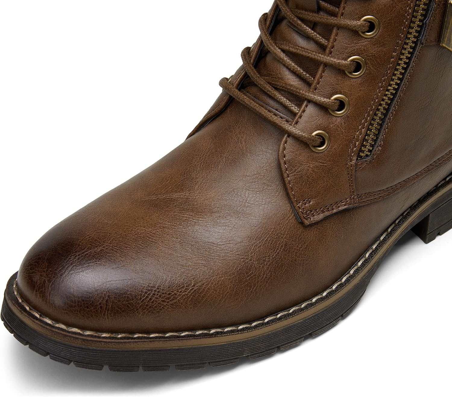 image:imageVostey Mens Boots Boots for Men Casual Boots Motorcycle Combat Ankle Dress Boots MensBrown 8080