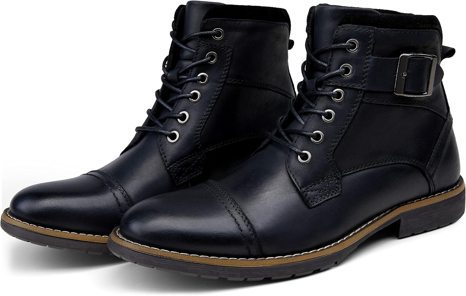 image:imageVostey Mens Boots Boots for Men Casual Boots Motorcycle Combat Ankle Dress Boots MensLeatherbmy8001black