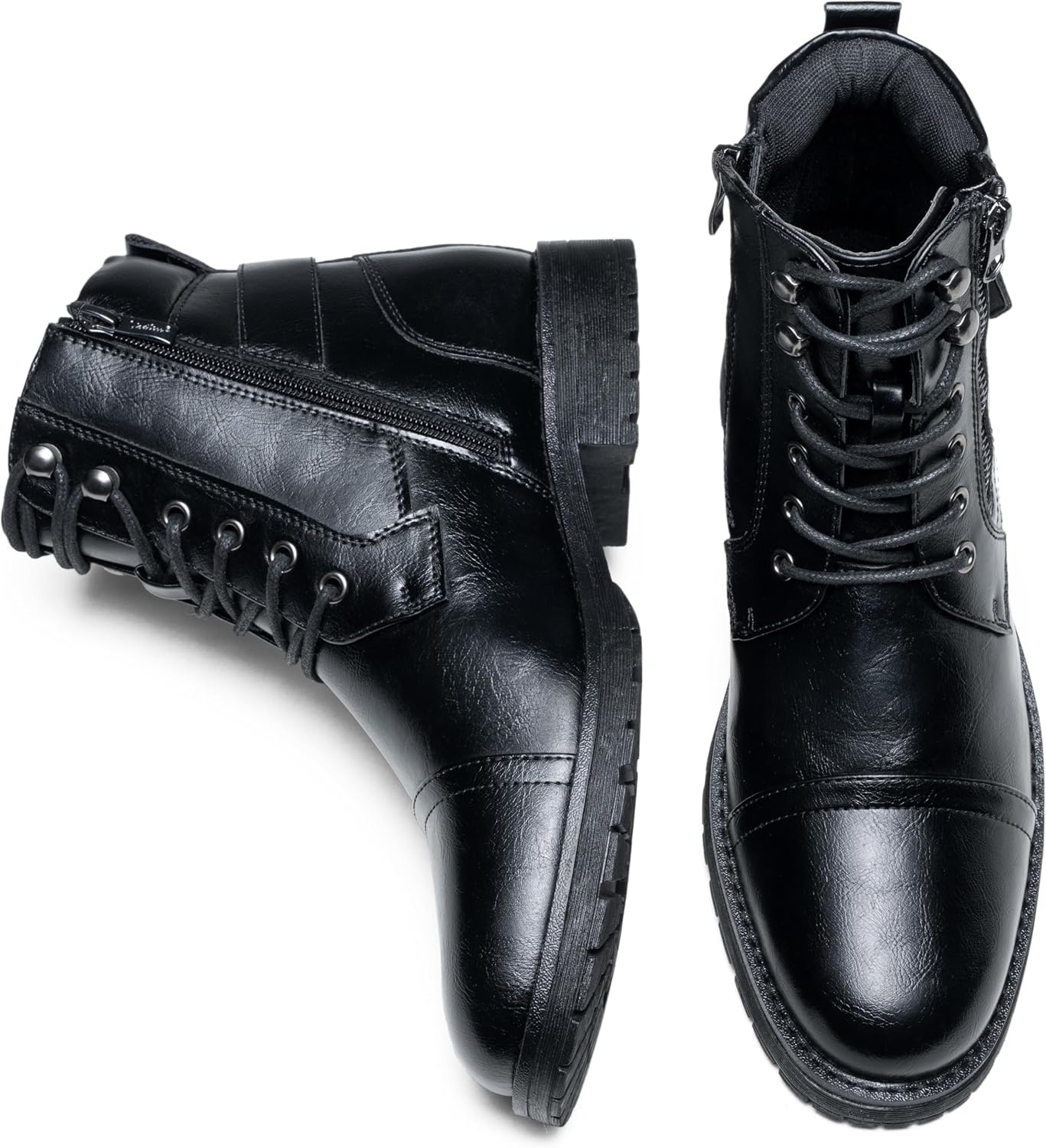 image:imageVostey Mens Boots Boots for Men Casual Boots Motorcycle Combat Ankle Dress Boots MensMotorcycle678aallblack