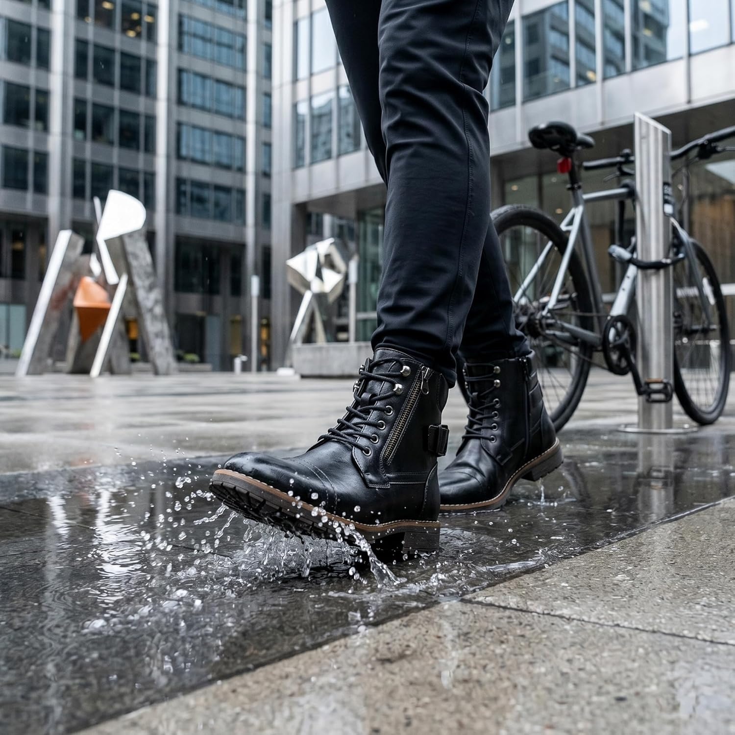 image:imageVostey Mens Boots Boots for Men Casual Boots Motorcycle Combat Ankle Dress Boots MensMotorcycle678ablack