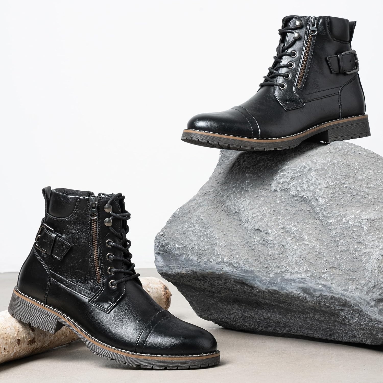 image:imageVostey Mens Boots Boots for Men Casual Boots Motorcycle Combat Ankle Dress Boots MensMotorcycle678ablack
