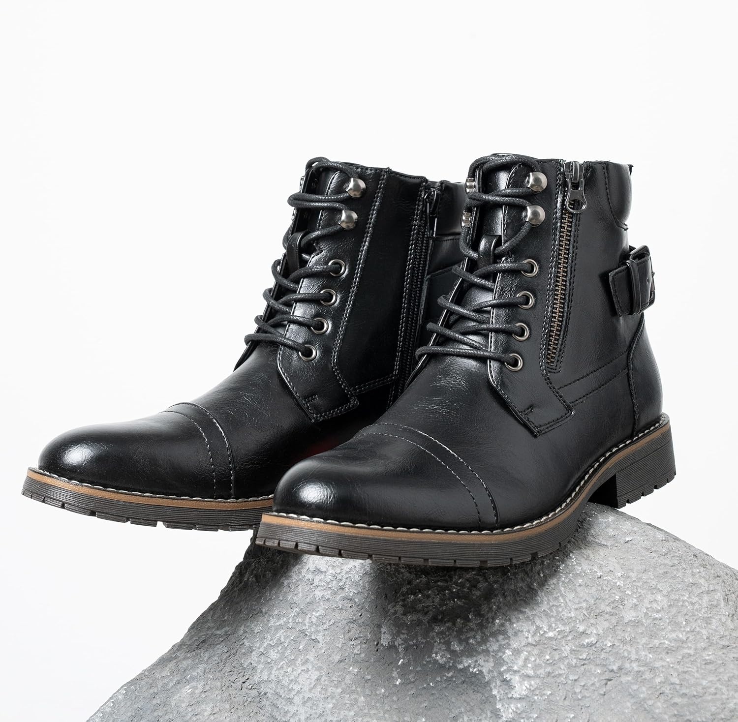 image:imageVostey Mens Boots Boots for Men Casual Boots Motorcycle Combat Ankle Dress Boots MensMotorcycle678ablack