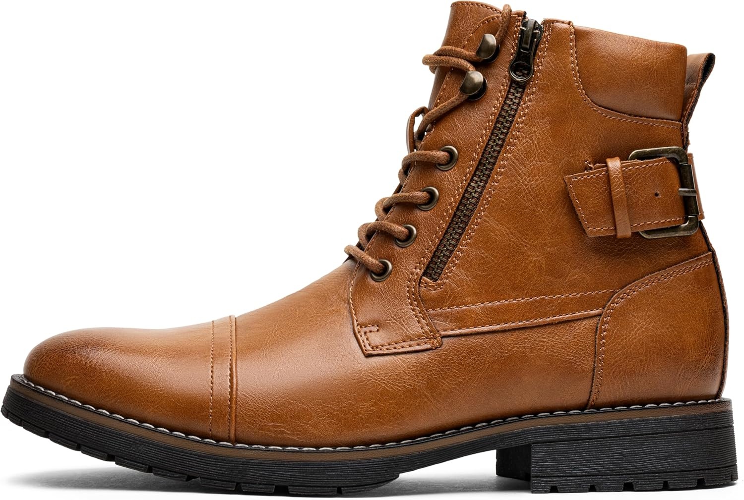 image:imageVostey Mens Boots Boots for Men Casual Boots Motorcycle Combat Ankle Dress Boots MensMotorcycle678ayellow Brown