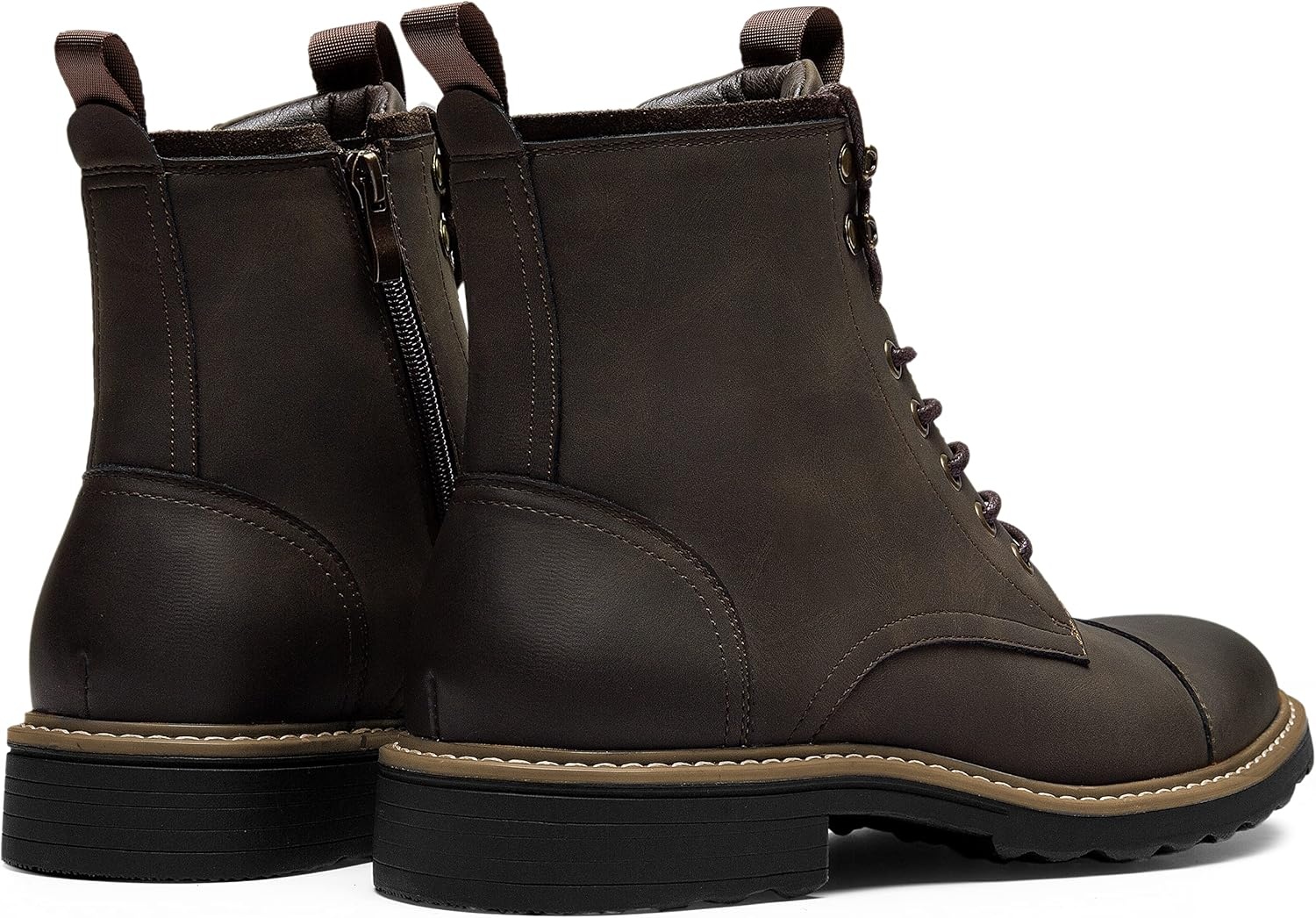 image:imageVostey Mens Boots Motorcycle Casual Boots For Men Zipper Fashion Chukka Boot MensBmy8033adarkbrown