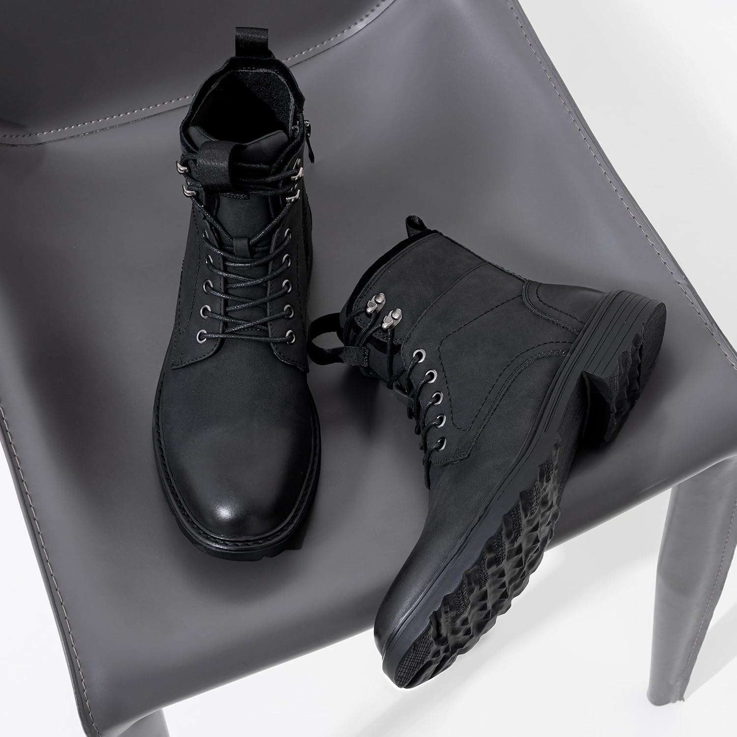 image:imageVostey Mens Boots Motorcycle Casual Boots For Men Zipper Fashion Chukka Boot MensBmy8039aallblack