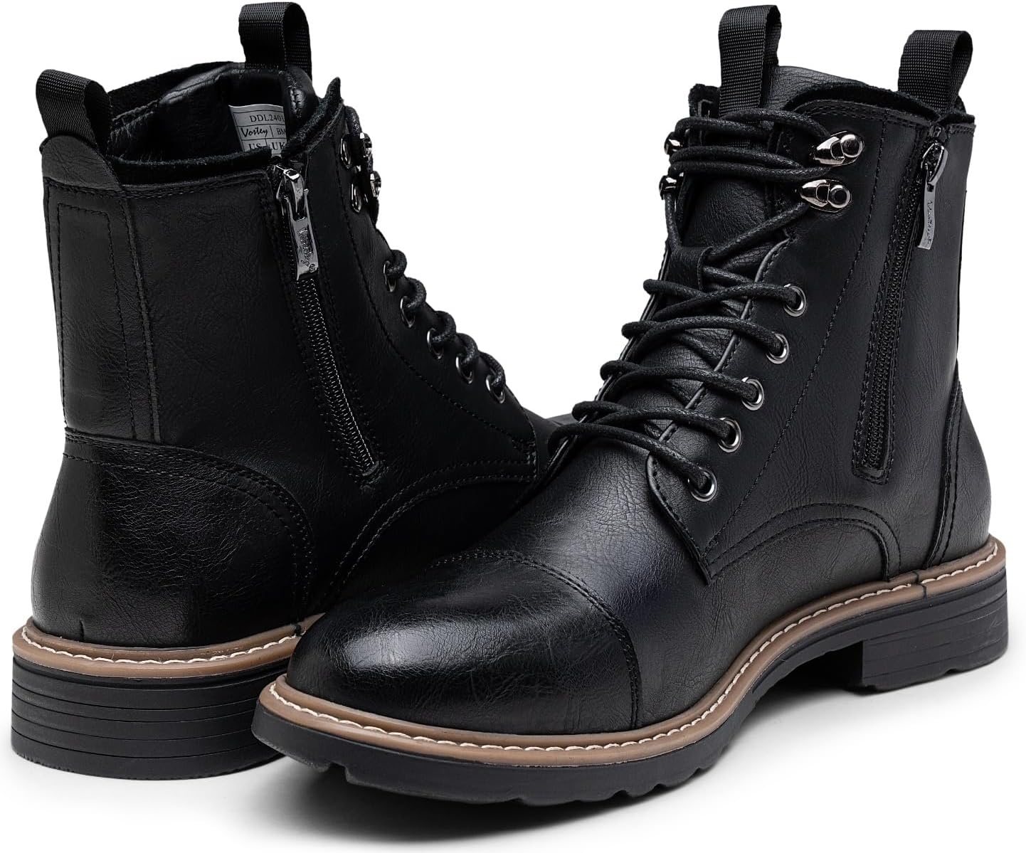 image:imageVostey Mens Boots Motorcycle Casual Boots For Men Zipper Fashion Chukka Boot MensBmy8049black