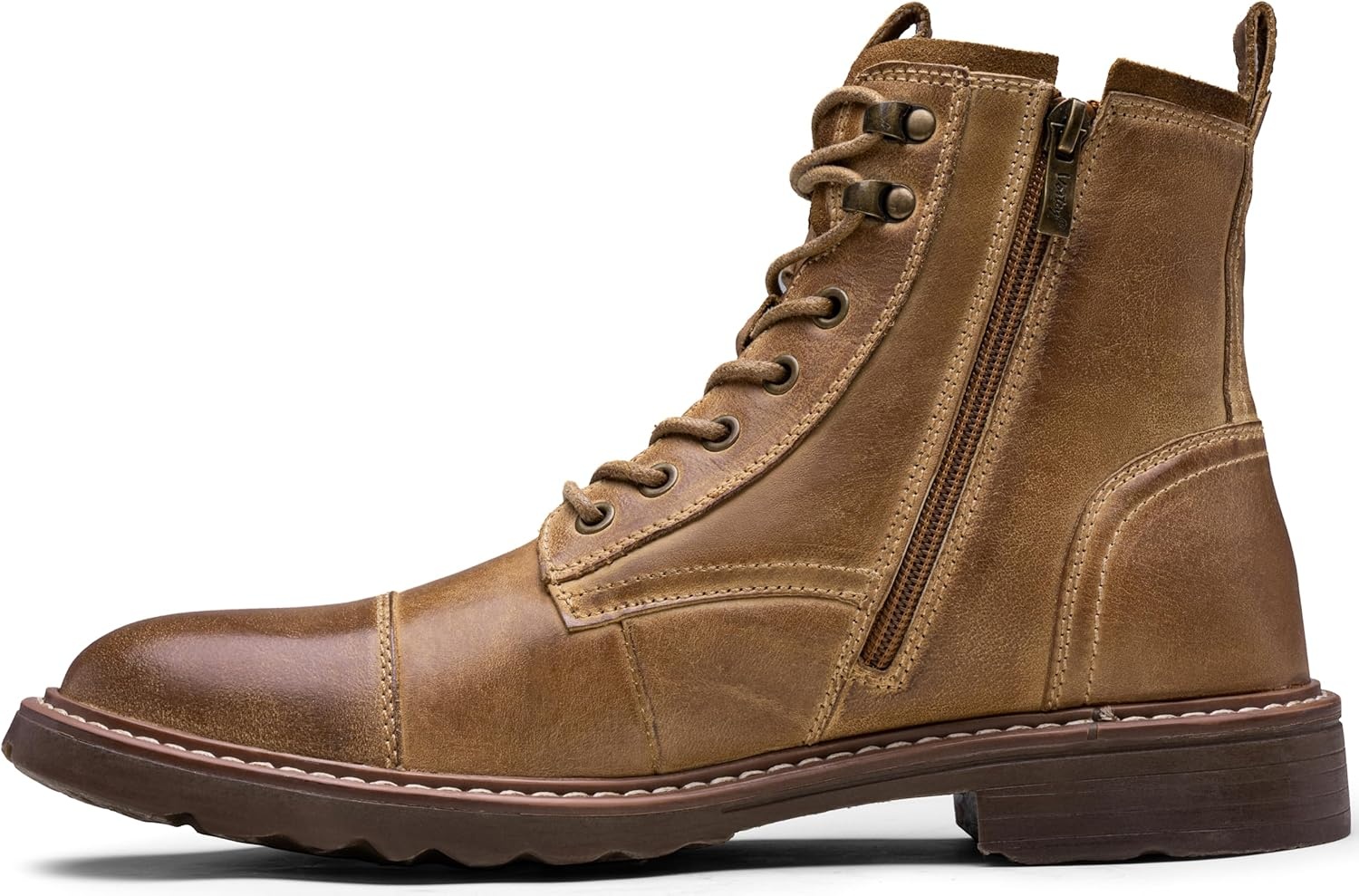 image:imageVostey Mens Boots Motorcycle Casual Boots For Men Zipper Fashion Chukka Boot MensBmy8210brown