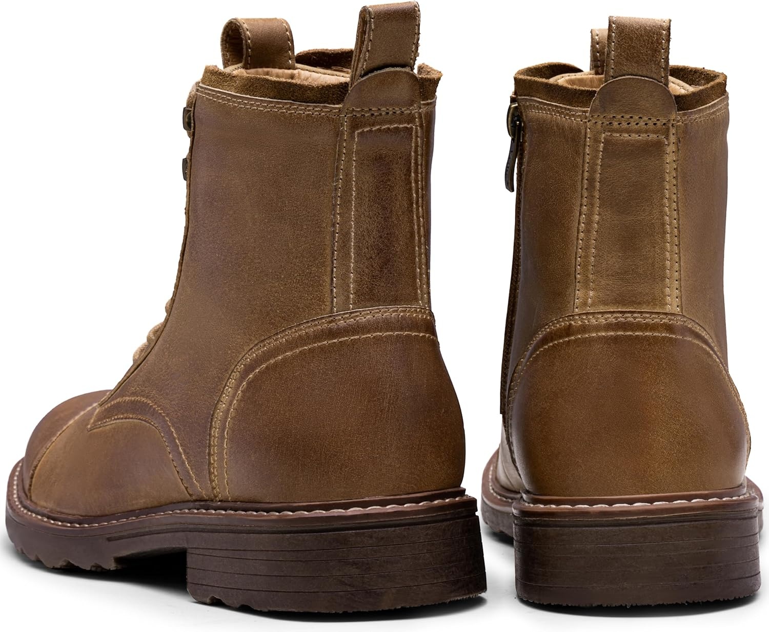 image:imageVostey Mens Boots Motorcycle Casual Boots For Men Zipper Fashion Chukka Boot MensBmy8210brown
