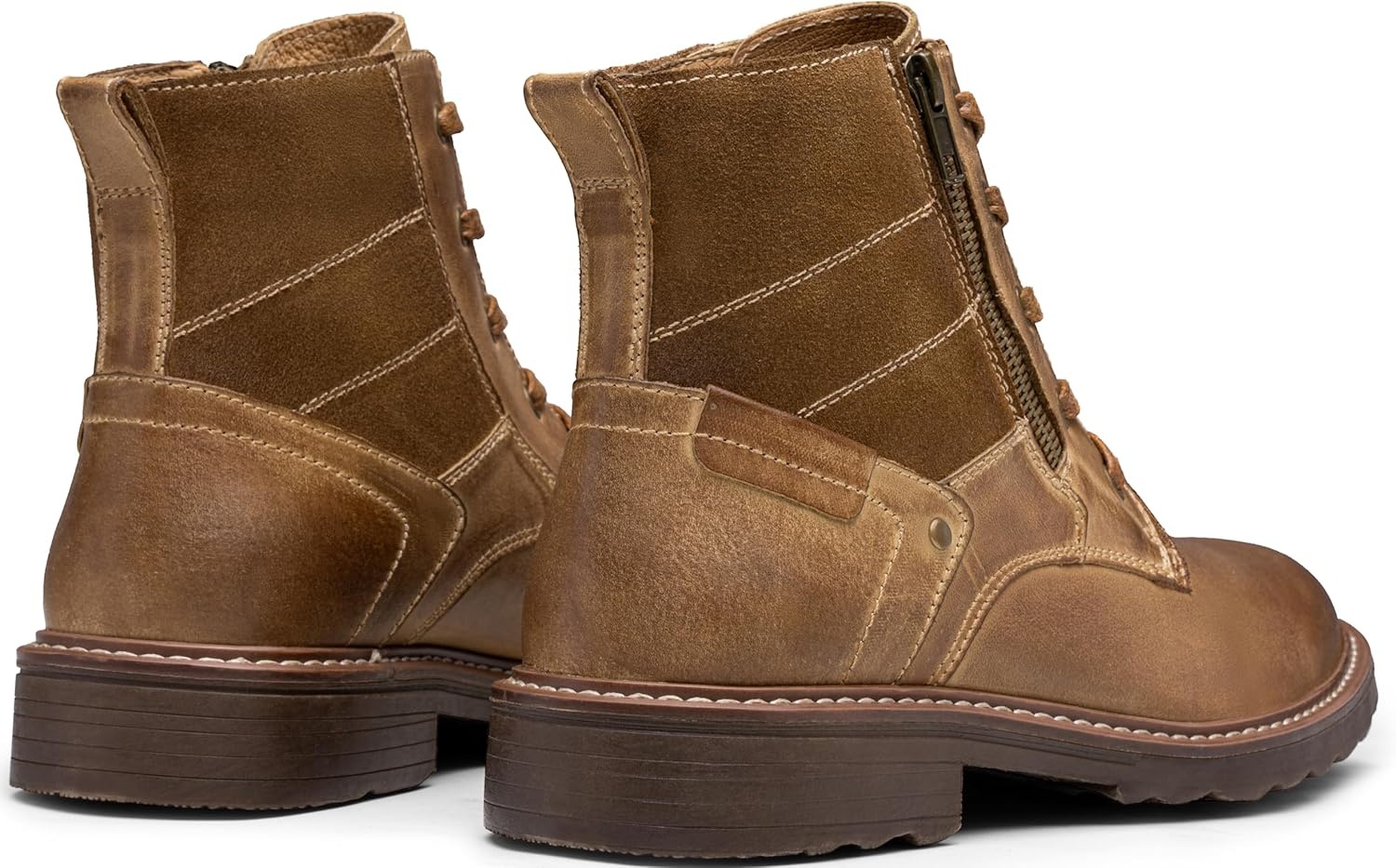 image:imageVostey Mens Boots Motorcycle Casual Boots For Men Zipper Fashion Chukka Boot MensBmy8211brown