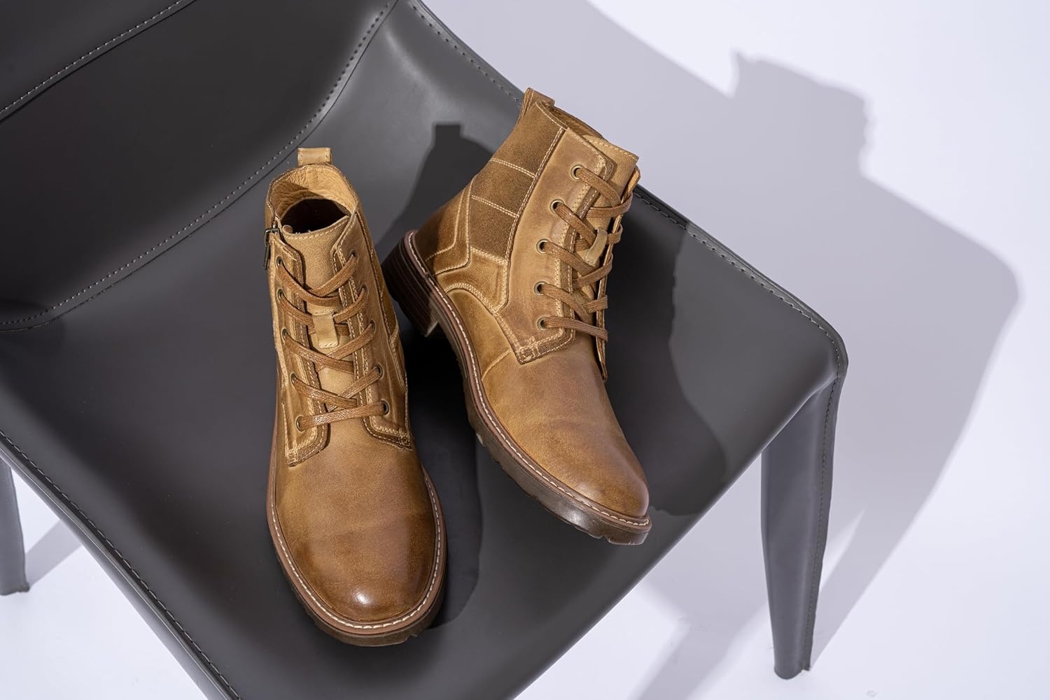 image:imageVostey Mens Boots Motorcycle Casual Boots For Men Zipper Fashion Chukka Boot MensBmy8211brown
