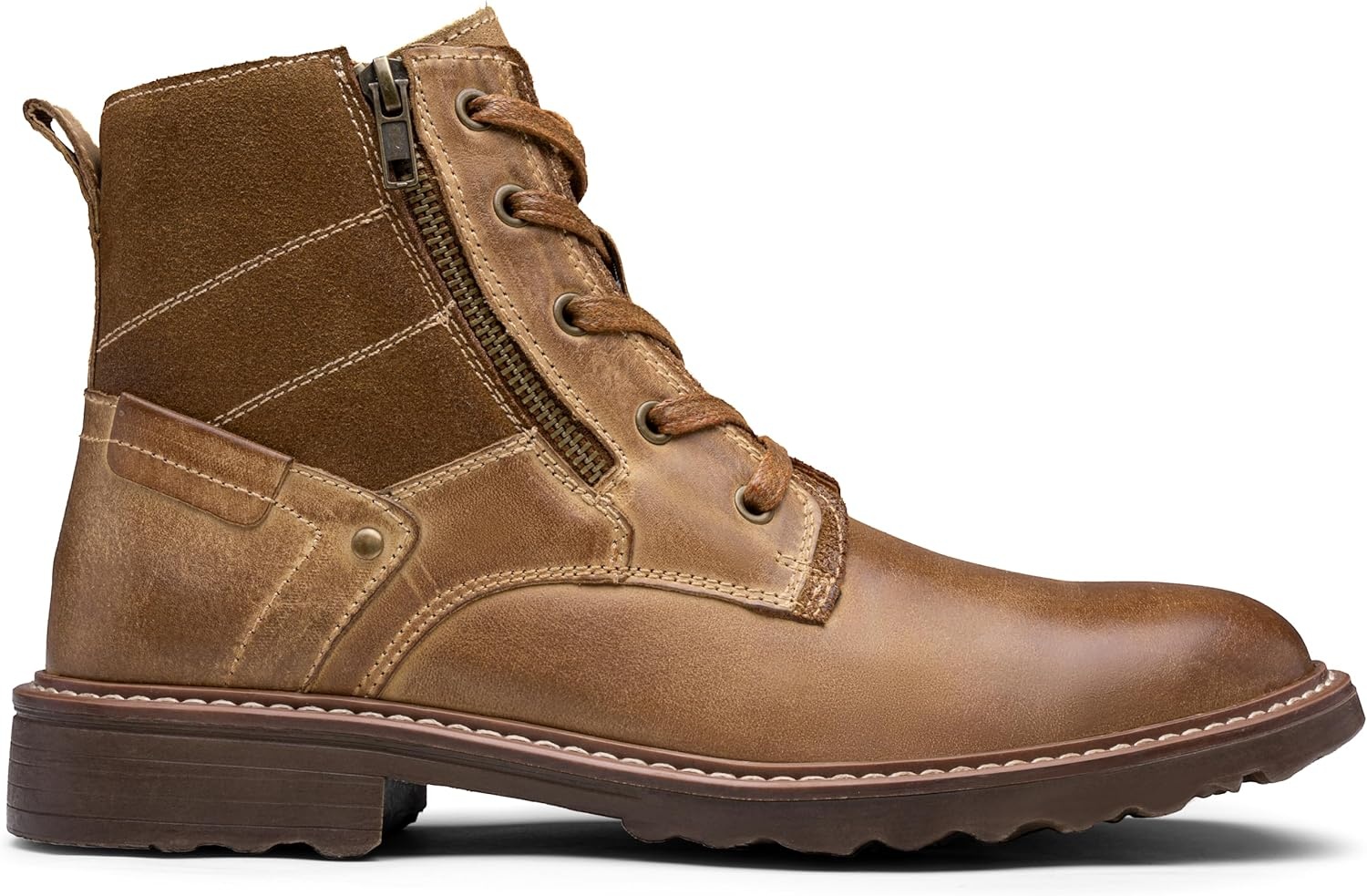 image:imageVostey Mens Boots Motorcycle Casual Boots For Men Zipper Fashion Chukka Boot MensBmy8211brown
