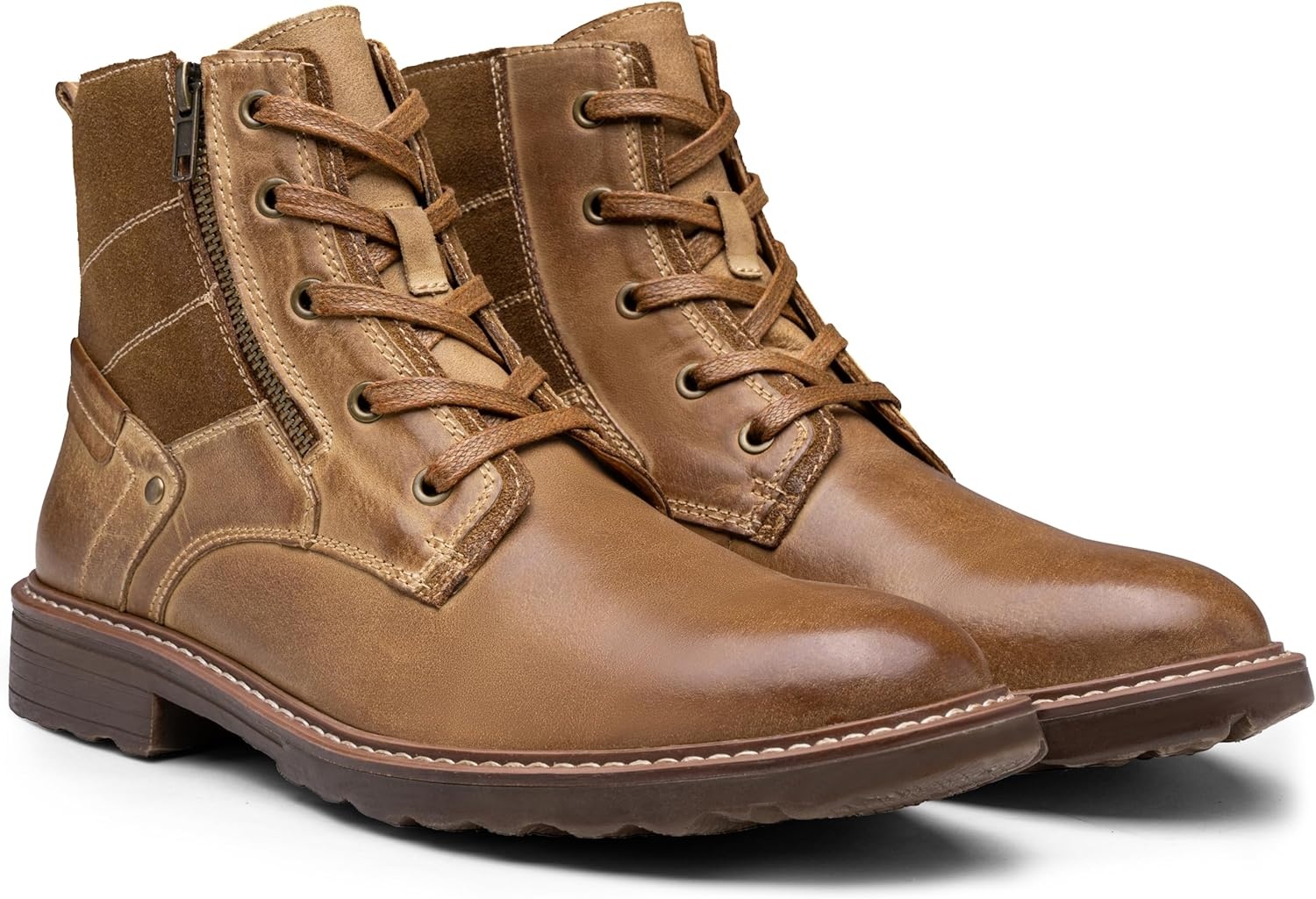 image:imageVostey Mens Boots Motorcycle Casual Boots For Men Zipper Fashion Chukka Boot MensBmy8211brown
