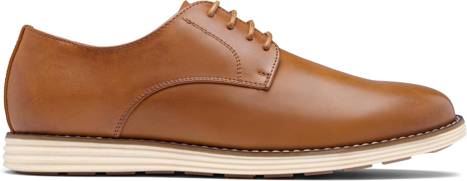 image:imageVostey Mens Casual Dress Shoes Wingtip Plain Business Dress Shoes for MenPlain Brown