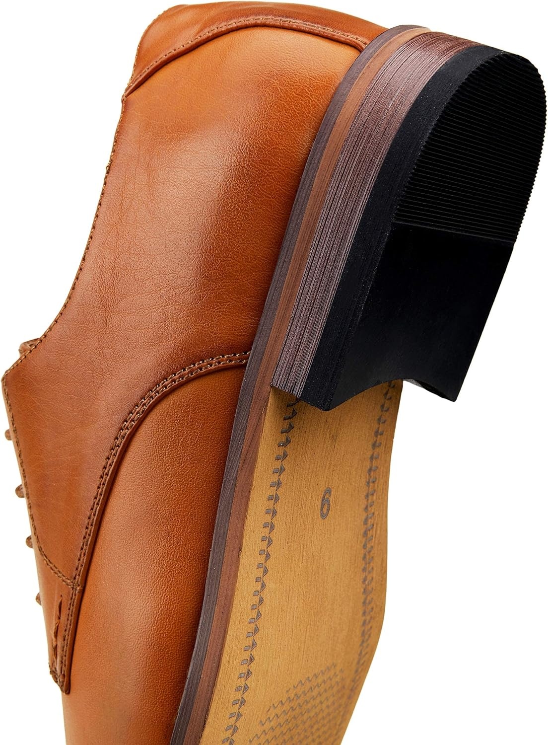 image:imageVostey Mens Dress Shoes Classic Formal Business Cap Toe Wingtip Oxfords Lace Up Derby ShoesClassic Cap Toe Yellow Brown