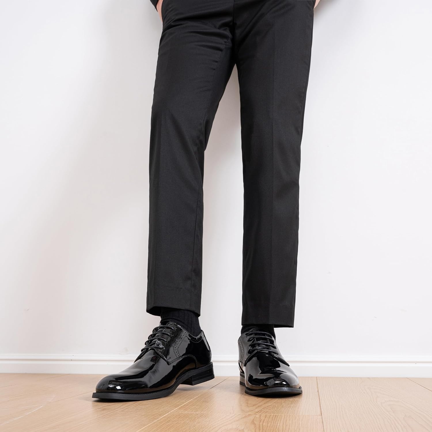 image:imageVostey Mens Dress Shoes Classic Wingtip Brogue Men Oxfords637patentblack