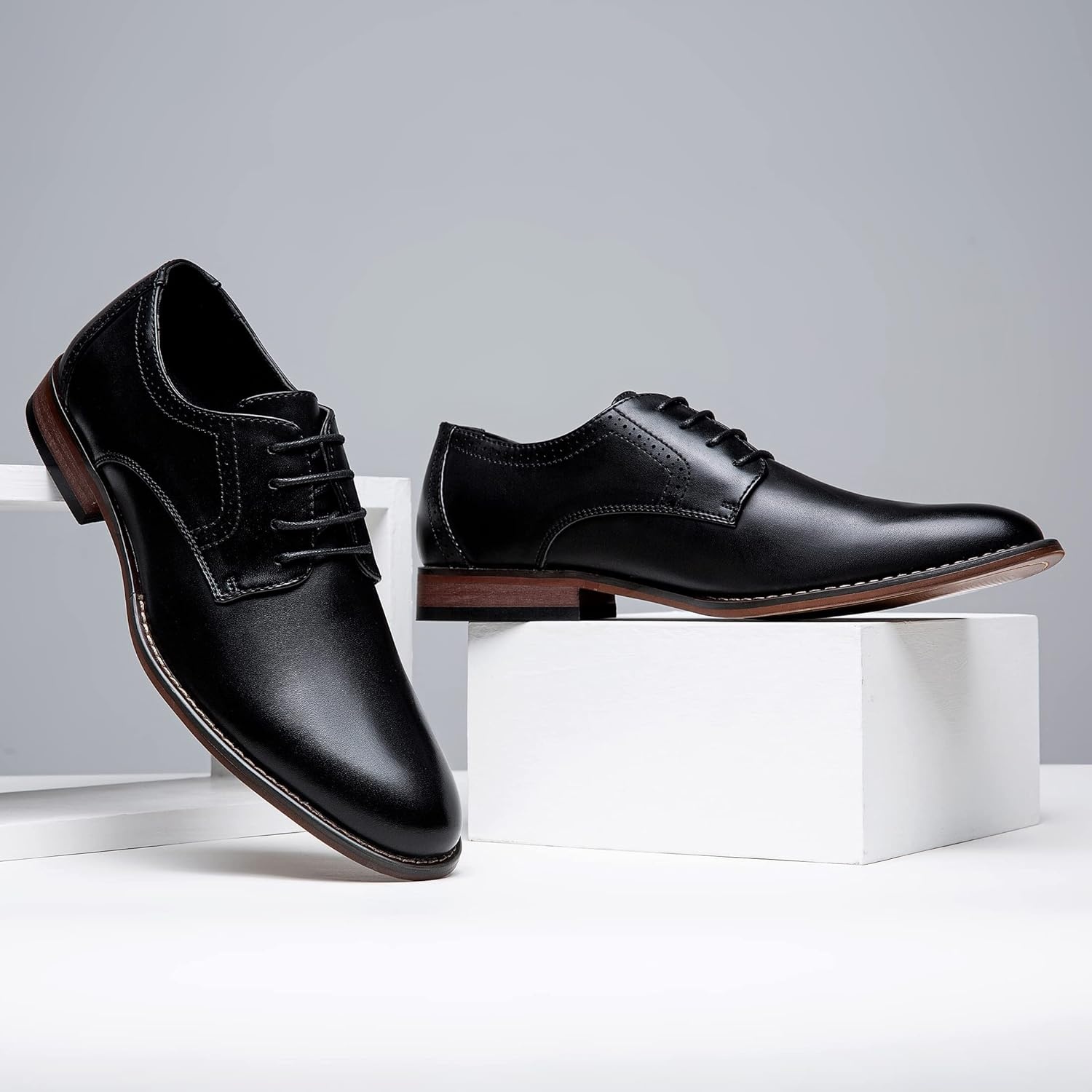 image:imageVostey Mens Dress Shoes Classic Wingtip Brogue Men OxfordsBlackplain Toe637