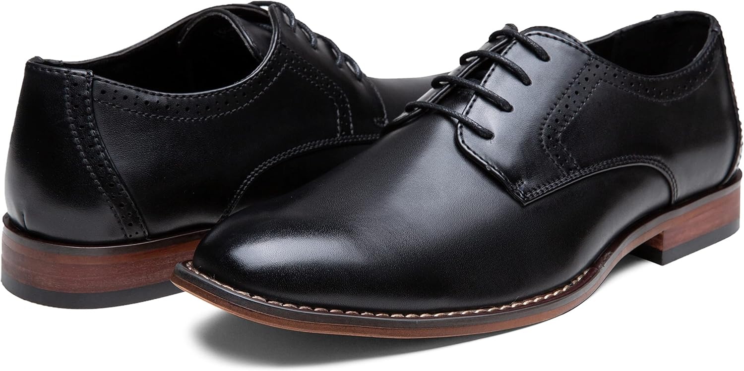 image:imageVostey Mens Dress Shoes Classic Wingtip Brogue Men OxfordsBlackplain Toe637
