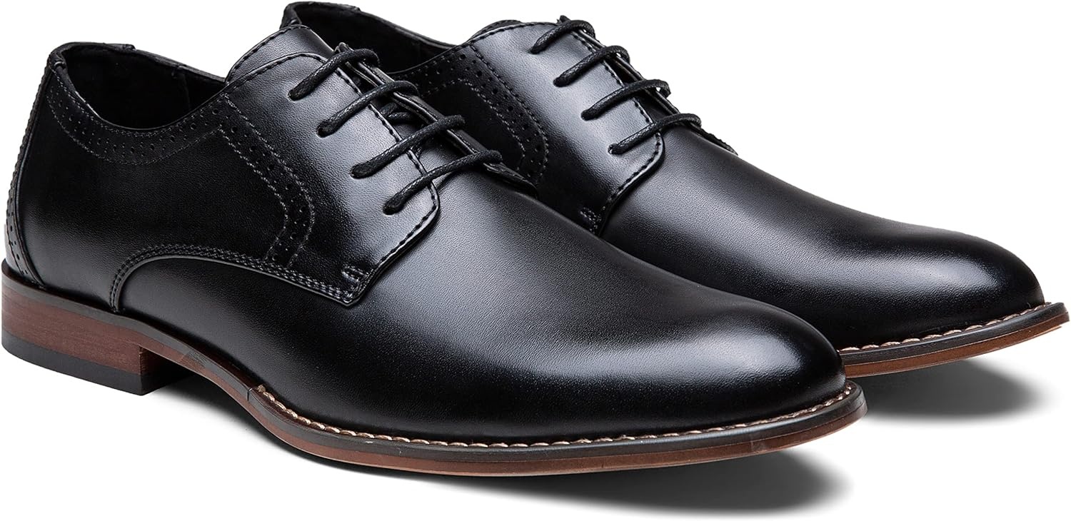 image:imageVostey Mens Dress Shoes Classic Wingtip Brogue Men OxfordsBlackplain Toe637