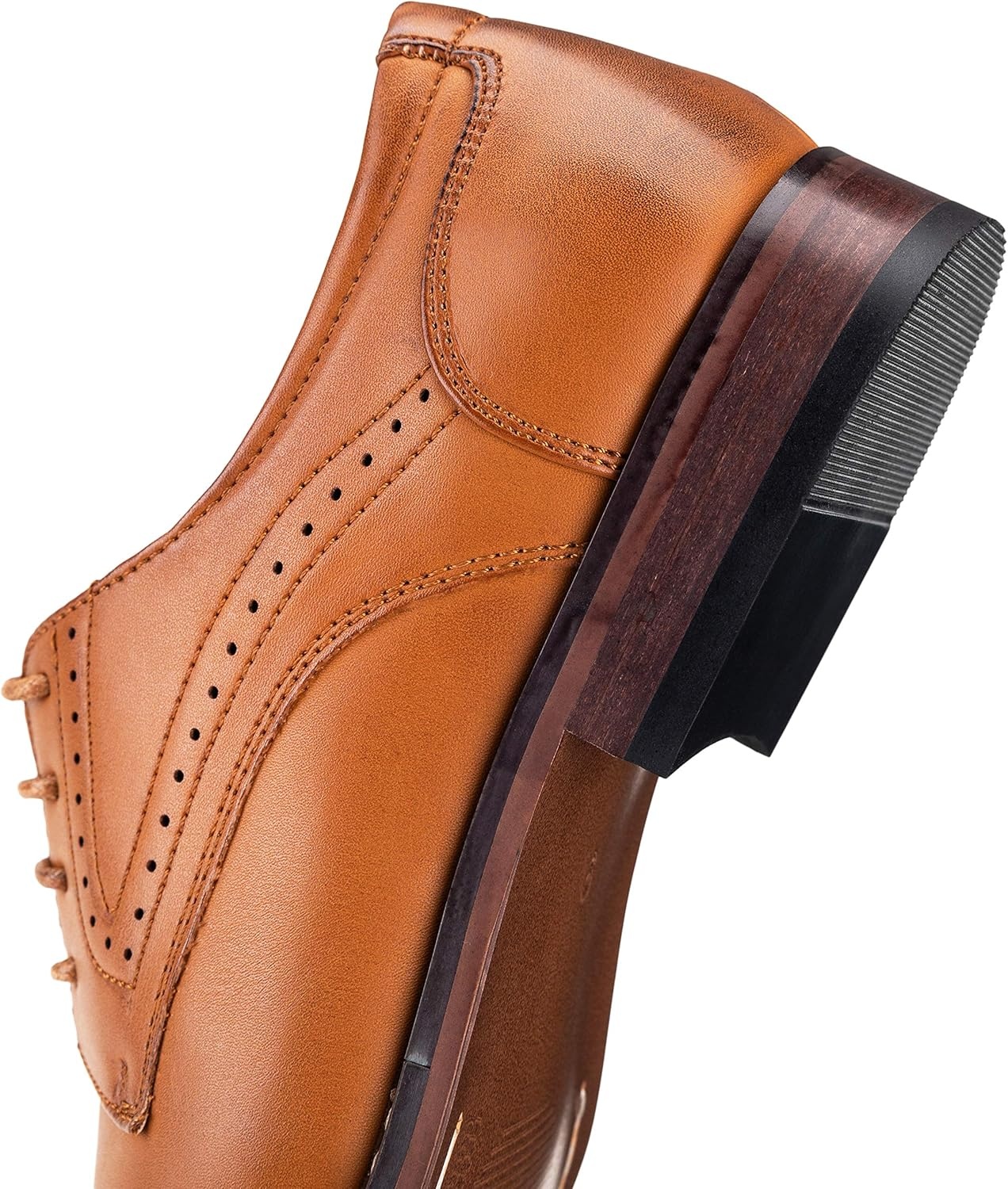 image:imageVostey Mens Dress Shoes Classic Wingtip Brogue Men OxfordsYellow Browncap Toe636
