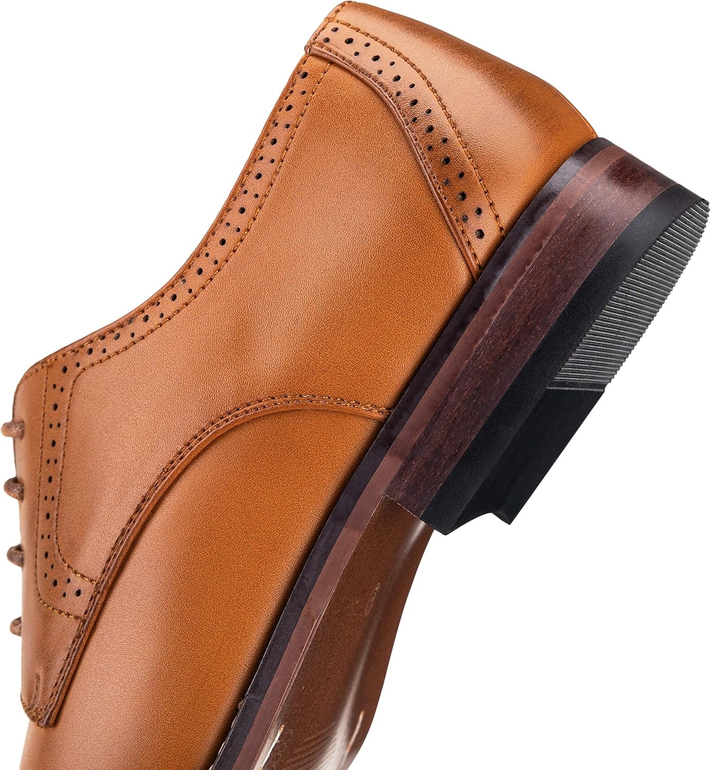image:imageVostey Mens Dress Shoes Classic Wingtip Brogue Men OxfordsYellow Brownplain Toe637