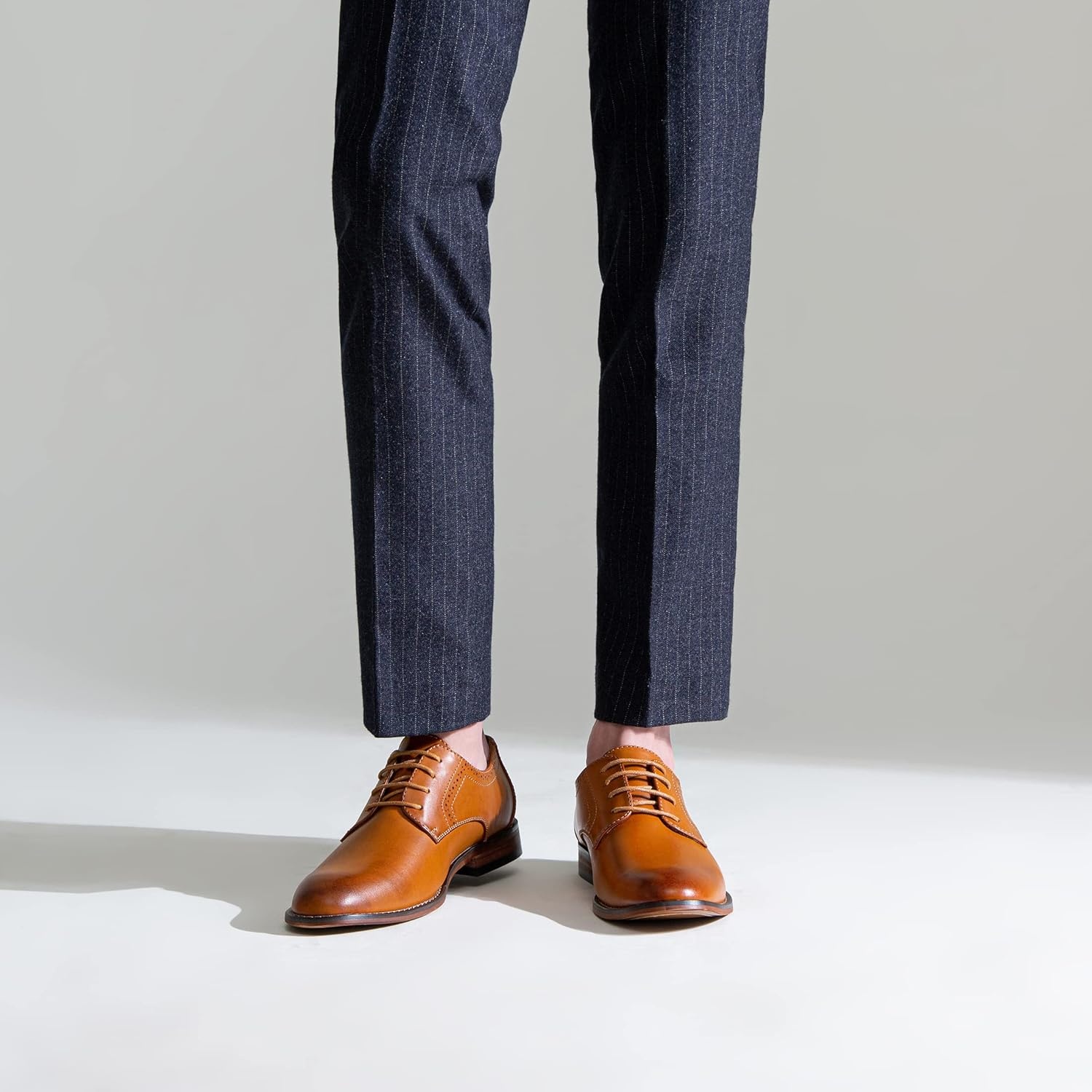 image:imageVostey Mens Dress Shoes Classic Wingtip Brogue Men OxfordsYellow Brownplain Toe637