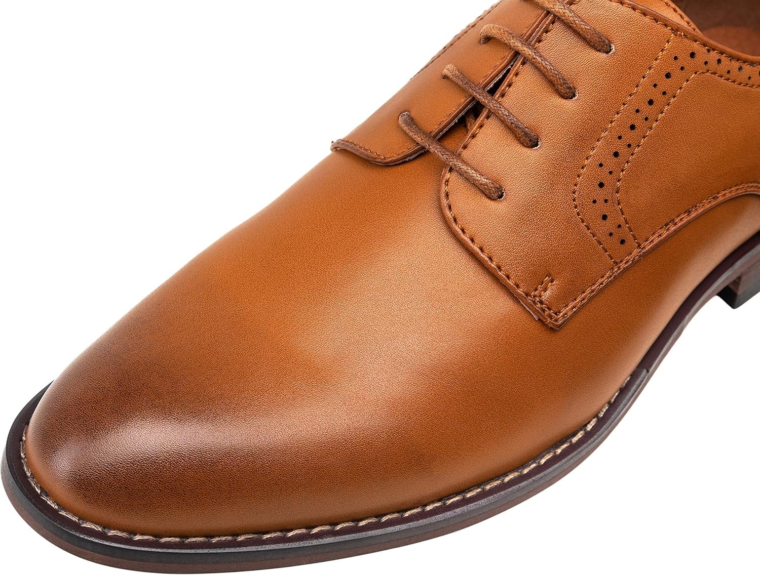 image:imageVostey Mens Dress Shoes Classic Wingtip Brogue Men OxfordsYellow Brownplain Toe637