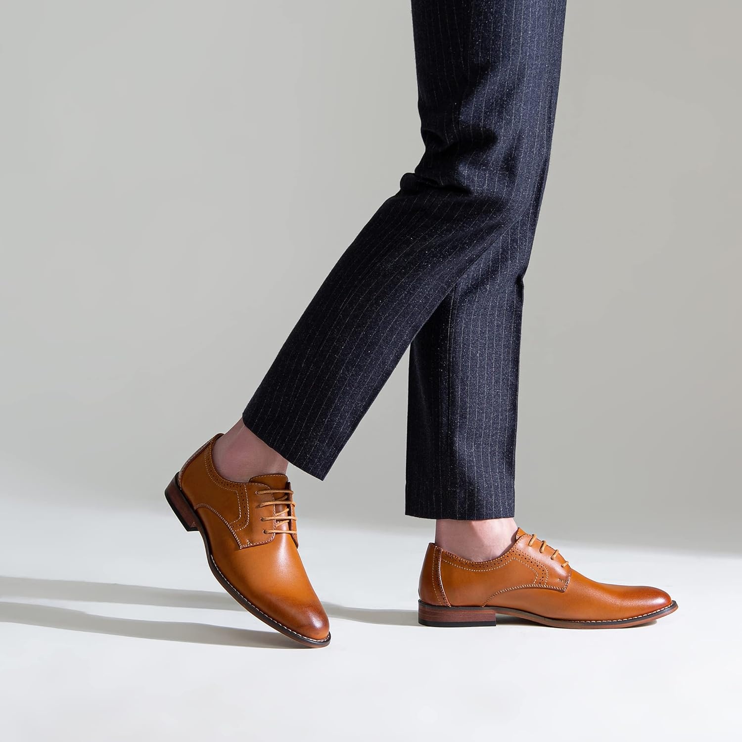 image:imageVostey Mens Dress Shoes Classic Wingtip Brogue Men OxfordsYellow Brownplain Toe637