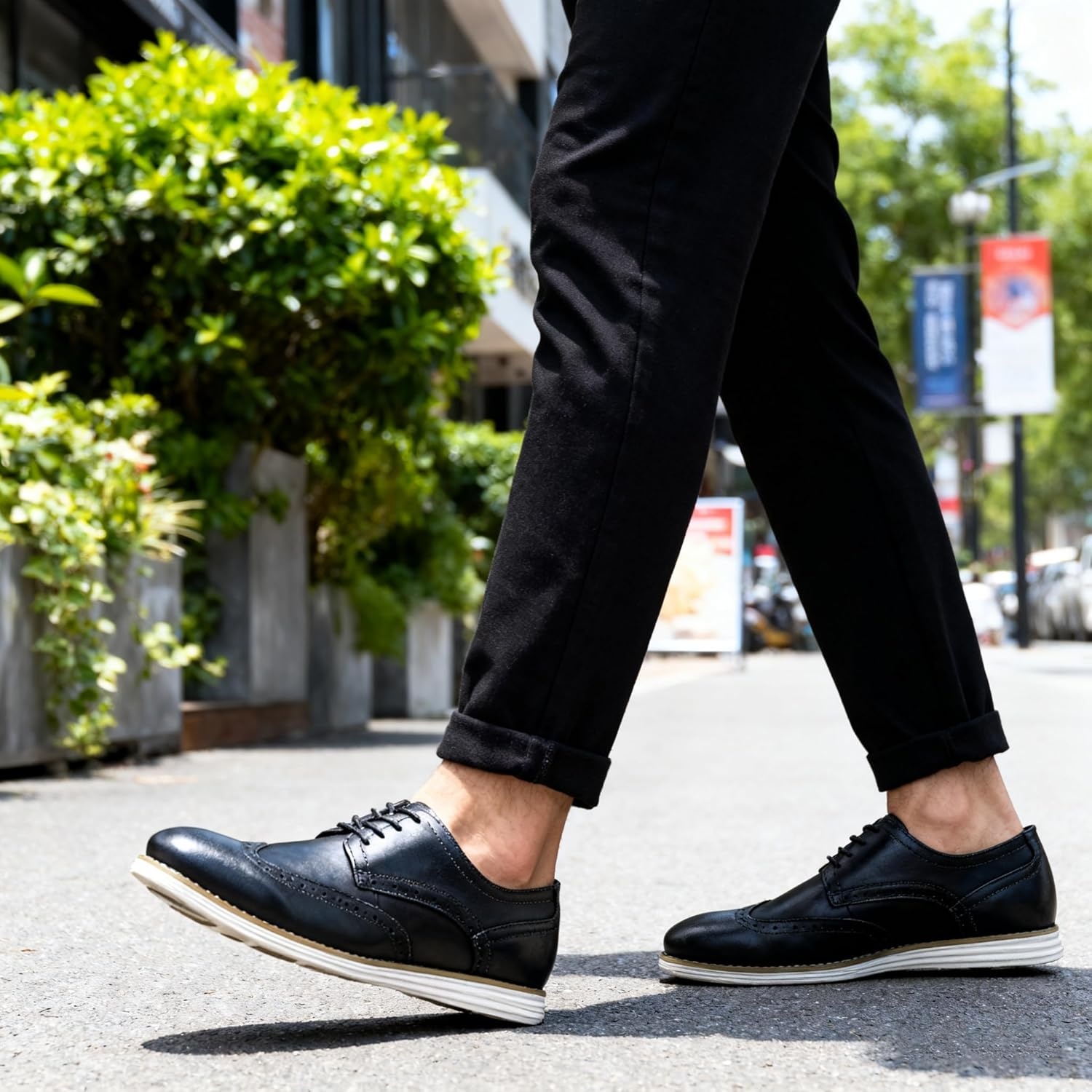 image:imageVostey Mens Dress Shoes Leather Casual Dress Shoes for Men Leather Business Oxford Shoes for MenLeather Wingtip629black