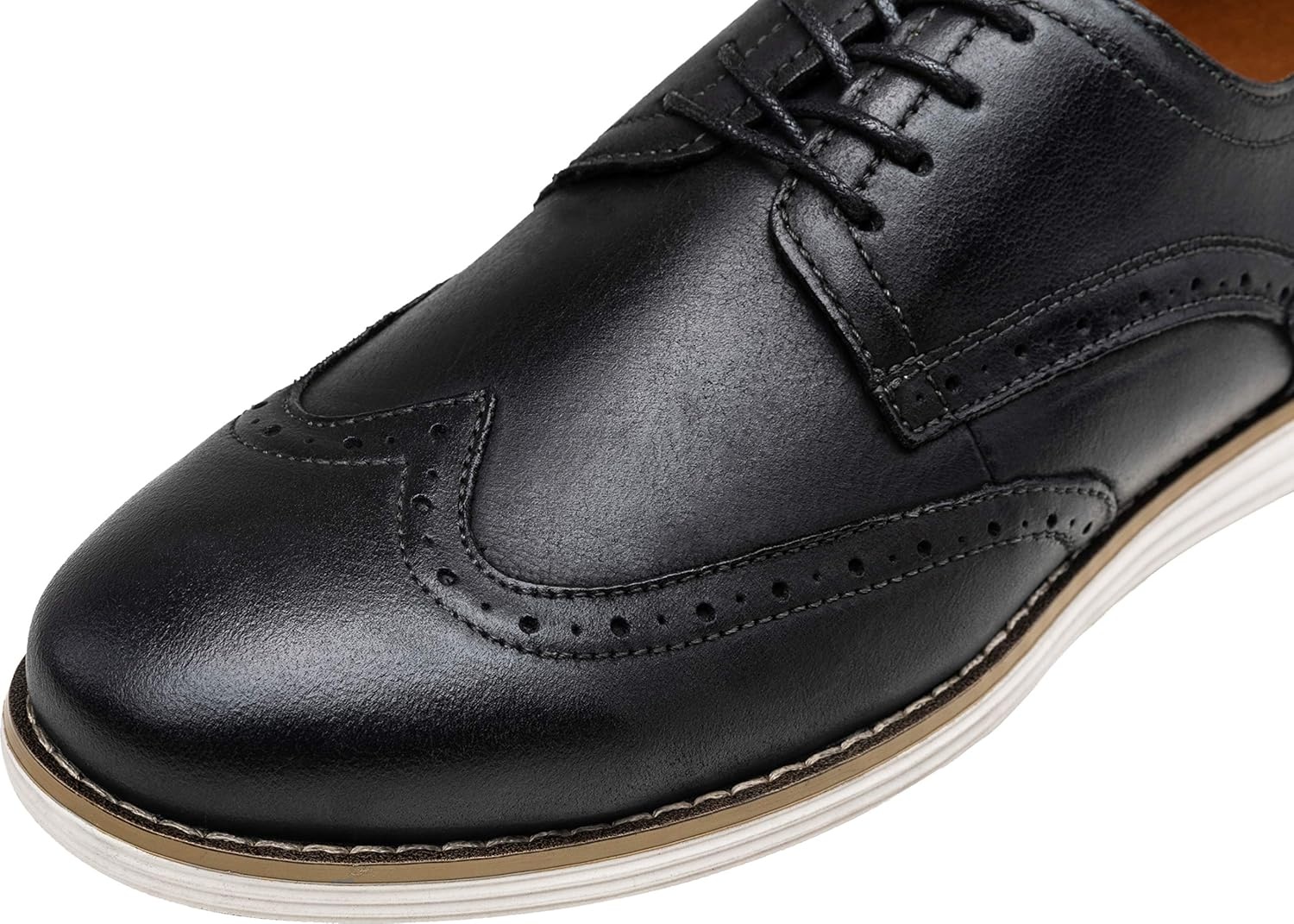 image:imageVostey Mens Dress Shoes Leather Casual Dress Shoes for Men Leather Business Oxford Shoes for MenLeather Wingtip629black