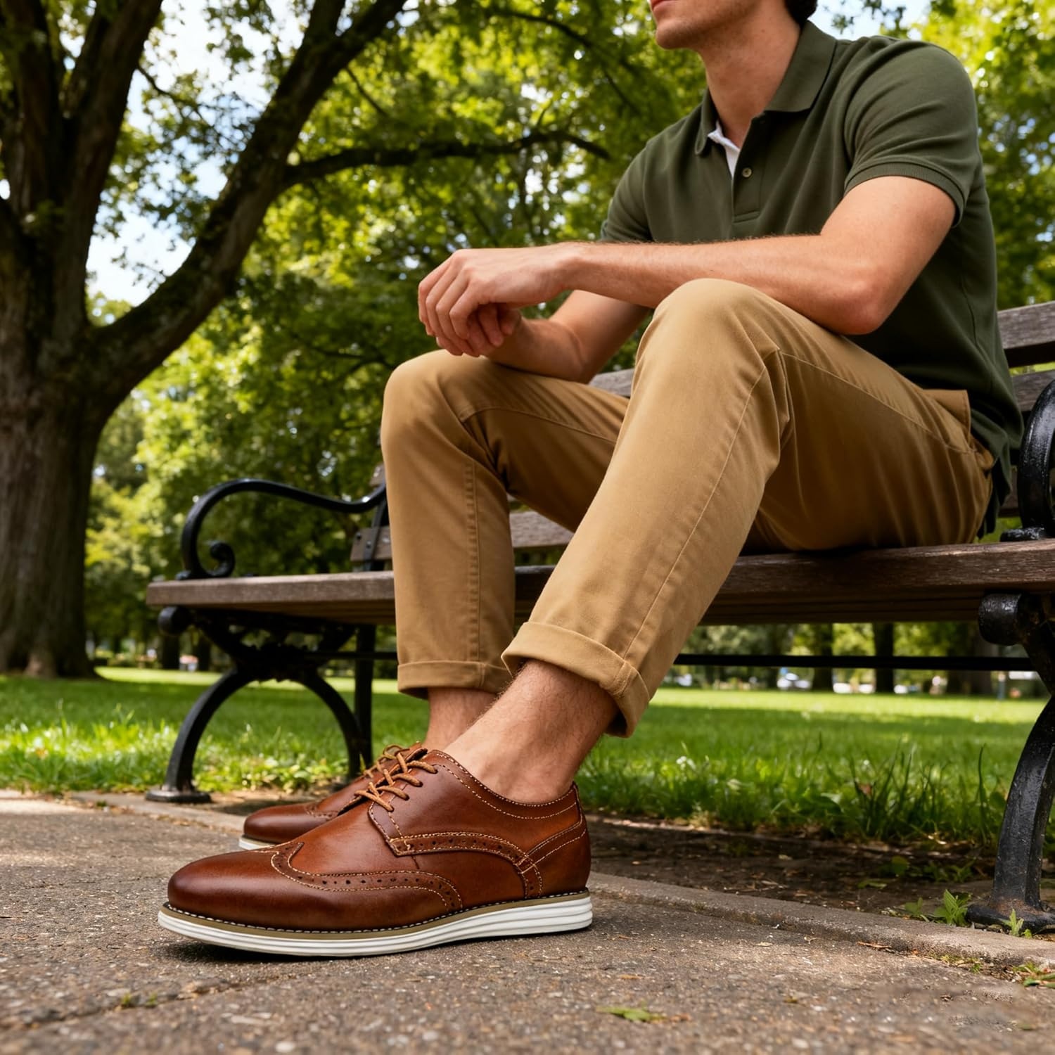 image:imageVostey Mens Dress Shoes Leather Casual Dress Shoes for Men Leather Business Oxford Shoes for MenLeather Wingtip629oxblood