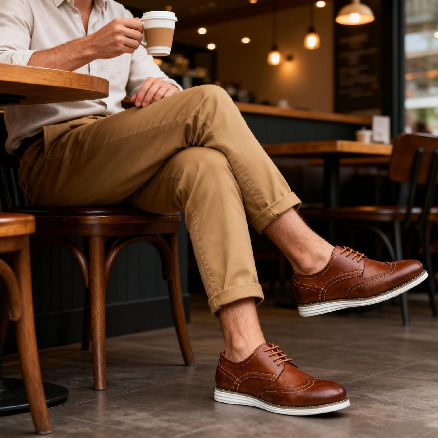 image:imageVostey Mens Dress Shoes Leather Casual Dress Shoes for Men Leather Business Oxford Shoes for MenLeather Wingtip629oxblood