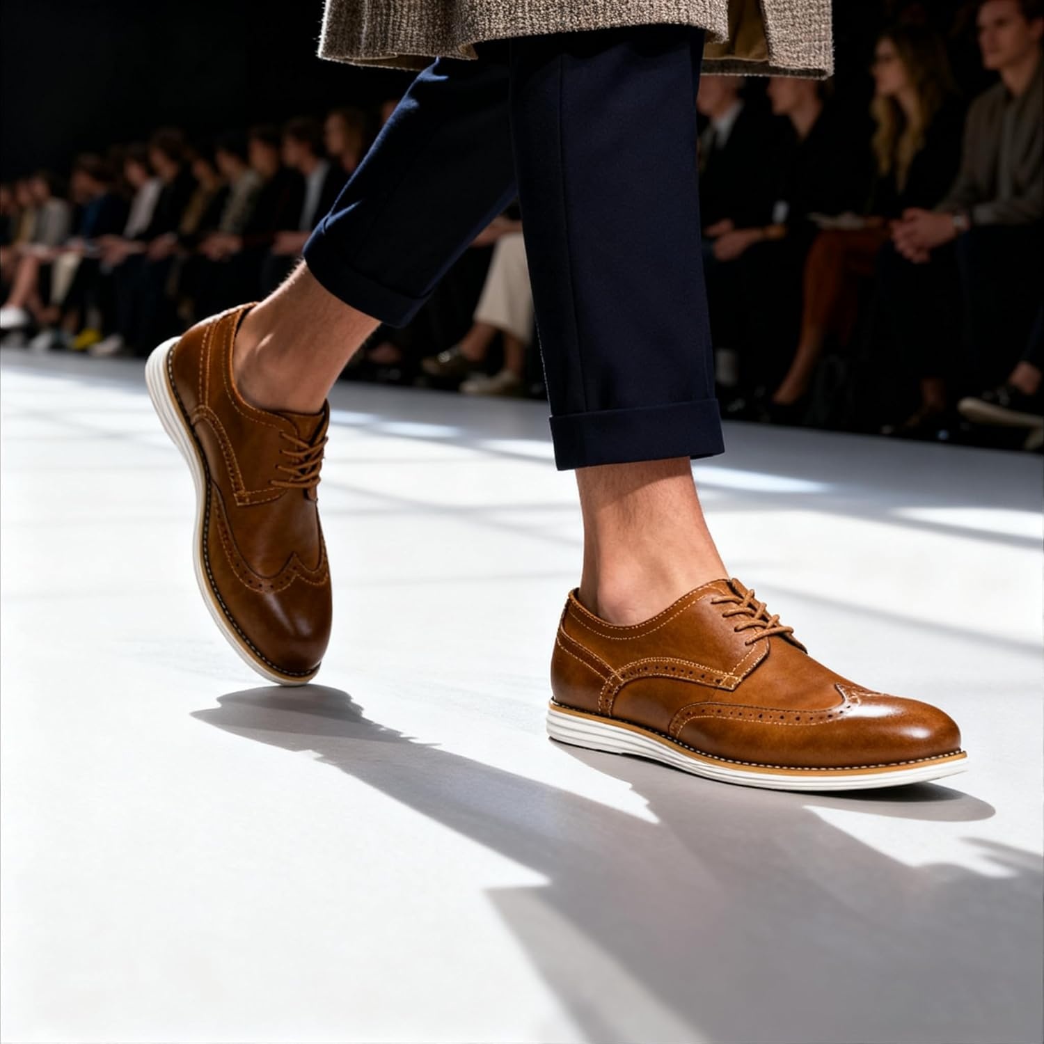 image:imageVostey Mens Dress Shoes Leather Casual Dress Shoes for Men Leather Business Oxford Shoes for MenLeather Wingtip629yellow Brown