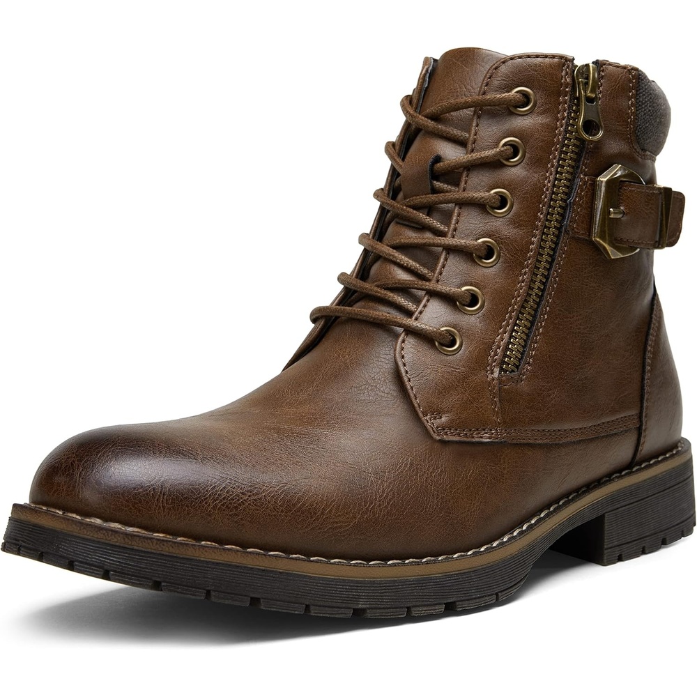 image:imageVostey Mens Boots Boots for Men Casual Boots Motorcycle Combat Ankle Dress Boots MensBrown 8080