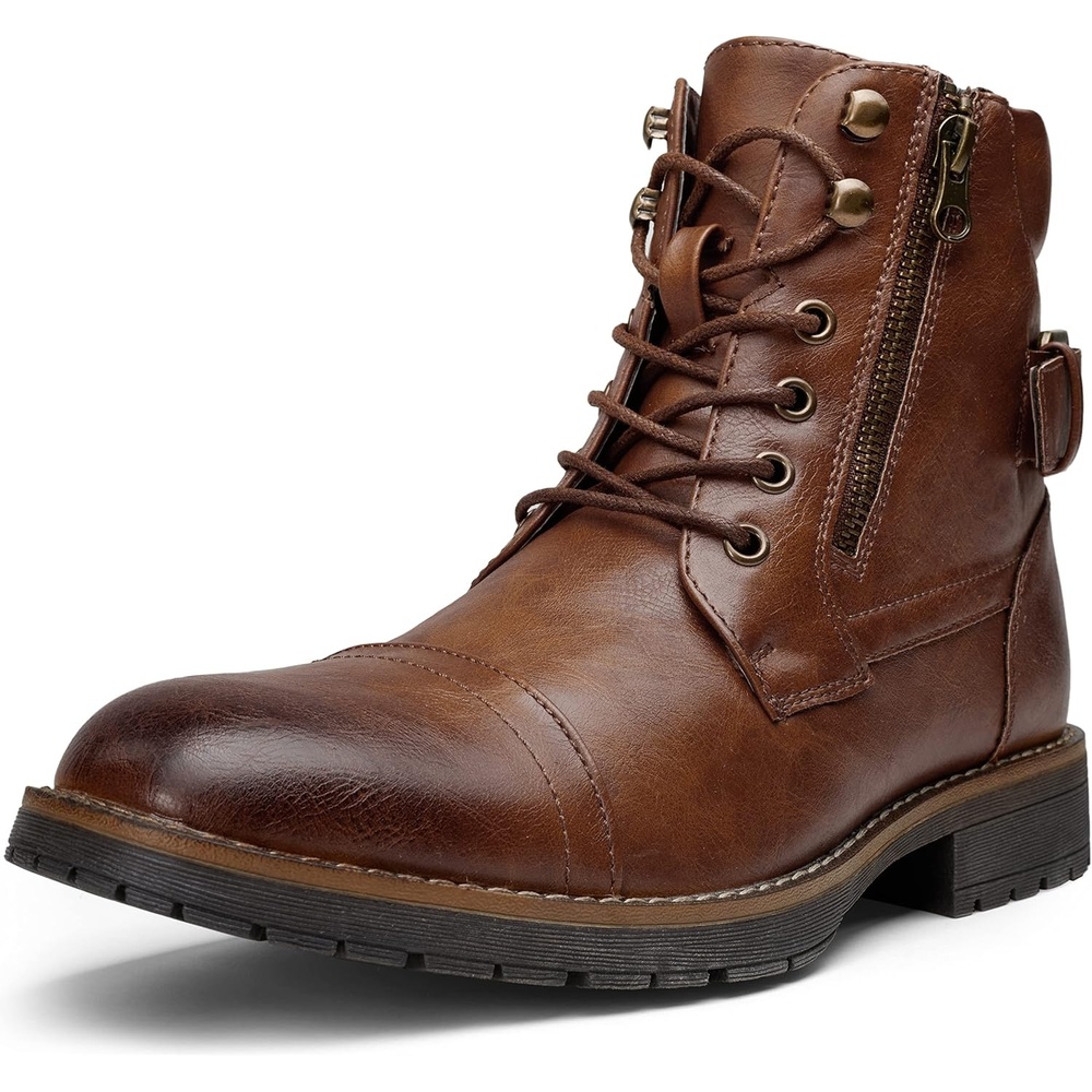image:imageVostey Mens Boots Boots for Men Casual Boots Motorcycle Combat Ankle Dress Boots MensMotorcycle678adark Brown