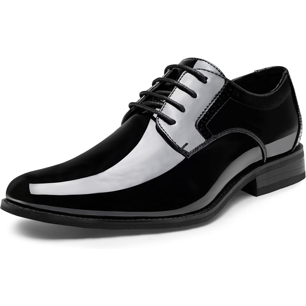 image:imageVostey Mens Dress Shoes Classic Wingtip Brogue Men Oxfords637patentblack