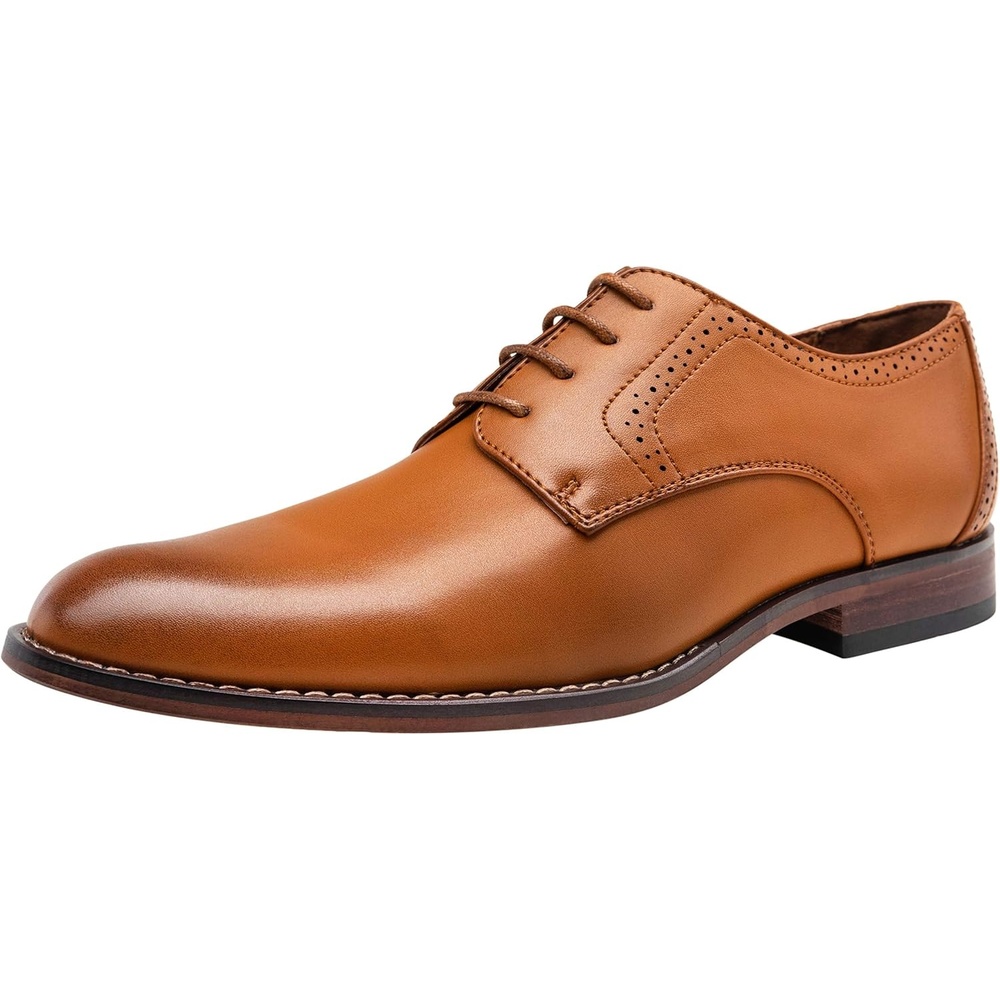 image:imageVostey Mens Dress Shoes Classic Wingtip Brogue Men OxfordsYellow Brownplain Toe637