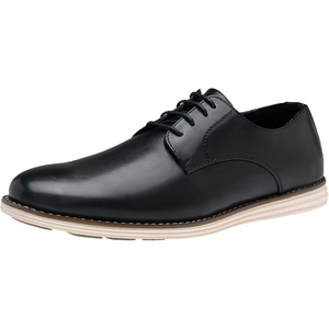 image:imageVostey Mens Casual Dress Shoes Wingtip Plain Business Dress Shoes for MenPlain Black