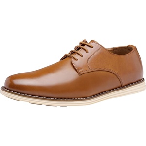 image:imageVostey Mens Casual Dress Shoes Wingtip Plain Business Dress Shoes for MenPlain Brown