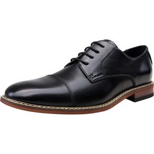 image:imageVostey Mens Dress Shoes Classic Formal Business Cap Toe Wingtip Oxfords Lace Up Derby ShoesClassic Cap Toe Black