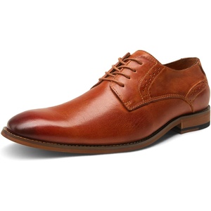 image:imageVostey Mens Dress Shoes Classic Formal Business Cap Toe Wingtip Oxfords Lace Up Derby ShoesLeather Red Brown