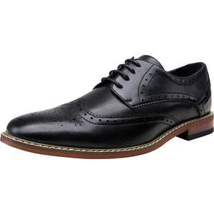 image:imageVostey Mens Dress Shoes Classic Formal Business Cap Toe Wingtip Oxfords Lace Up Derby ShoesWingtip Brogue Black