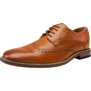 image:imageVostey Mens Dress Shoes Classic Formal Business Cap Toe Wingtip Oxfords Lace Up Derby ShoesWingtip Brogue Brown