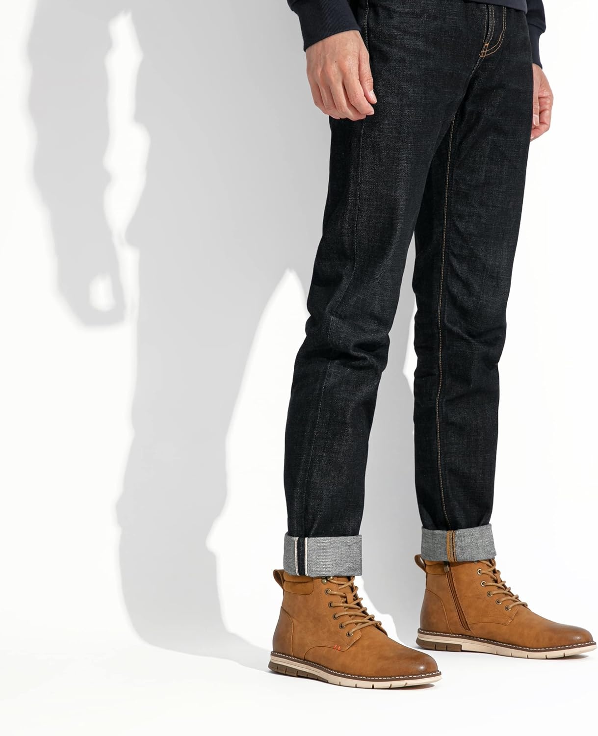 image:imageVOSTEY Boots for Men Casual Dress Shoes Fashion Waterproof Mens Motorcycle BootsBmy8035abrown
